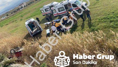 Manisa’da Araç Tarlaya Uçtu: 5 Kişi Yaralandı
