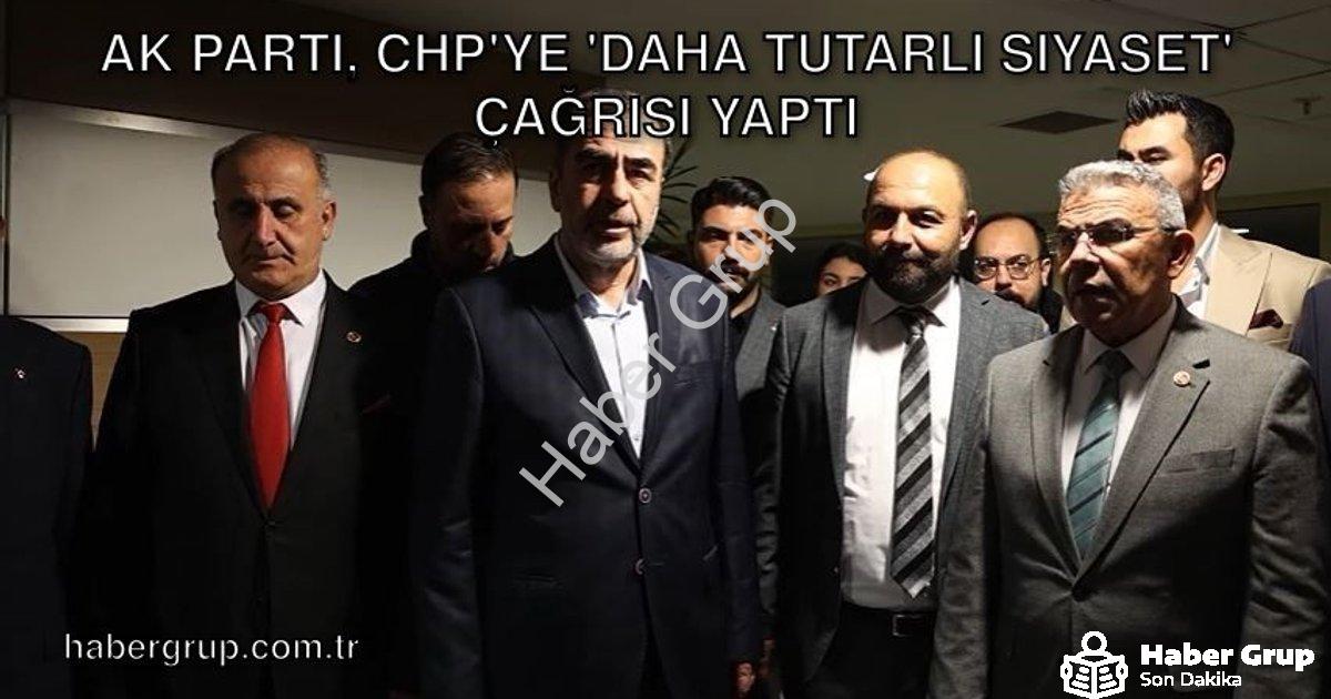"AK Parti, CHP'ye 'Daha Tutarlı Siyaset' Çağrısı Yaptı" başlıklı haber için fotorealistik, profesyon