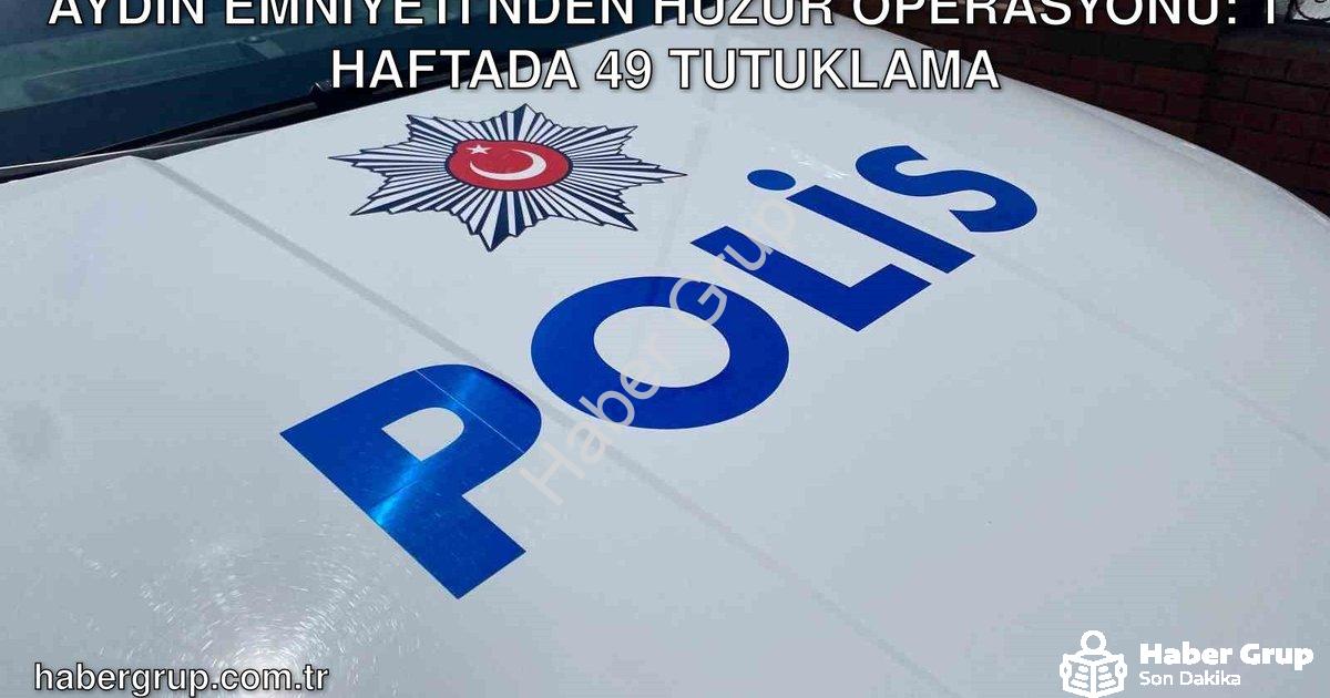 "Aydın Emniyeti'nden Huzur Operasyonu: 1 Haftada 49 Tutuklama" başlıklı haber için fotorealistik, pr