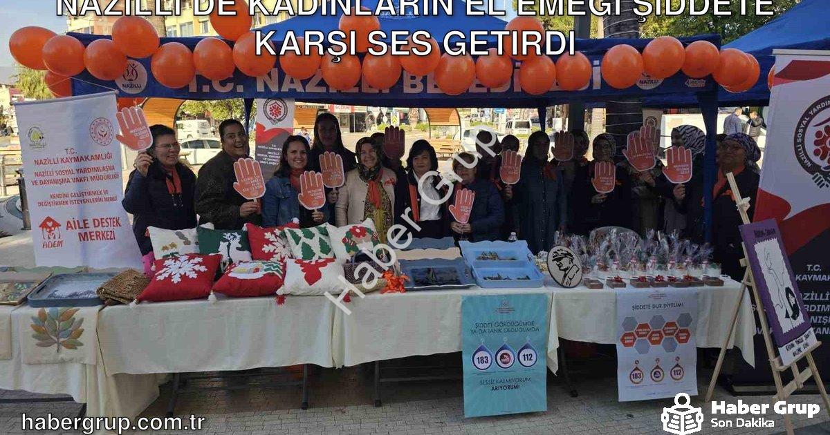 "Nazilli’de Kadınların El Emeği Şiddete Karşı Ses Getirdi" başlıklı haber için fotorealistik, profes